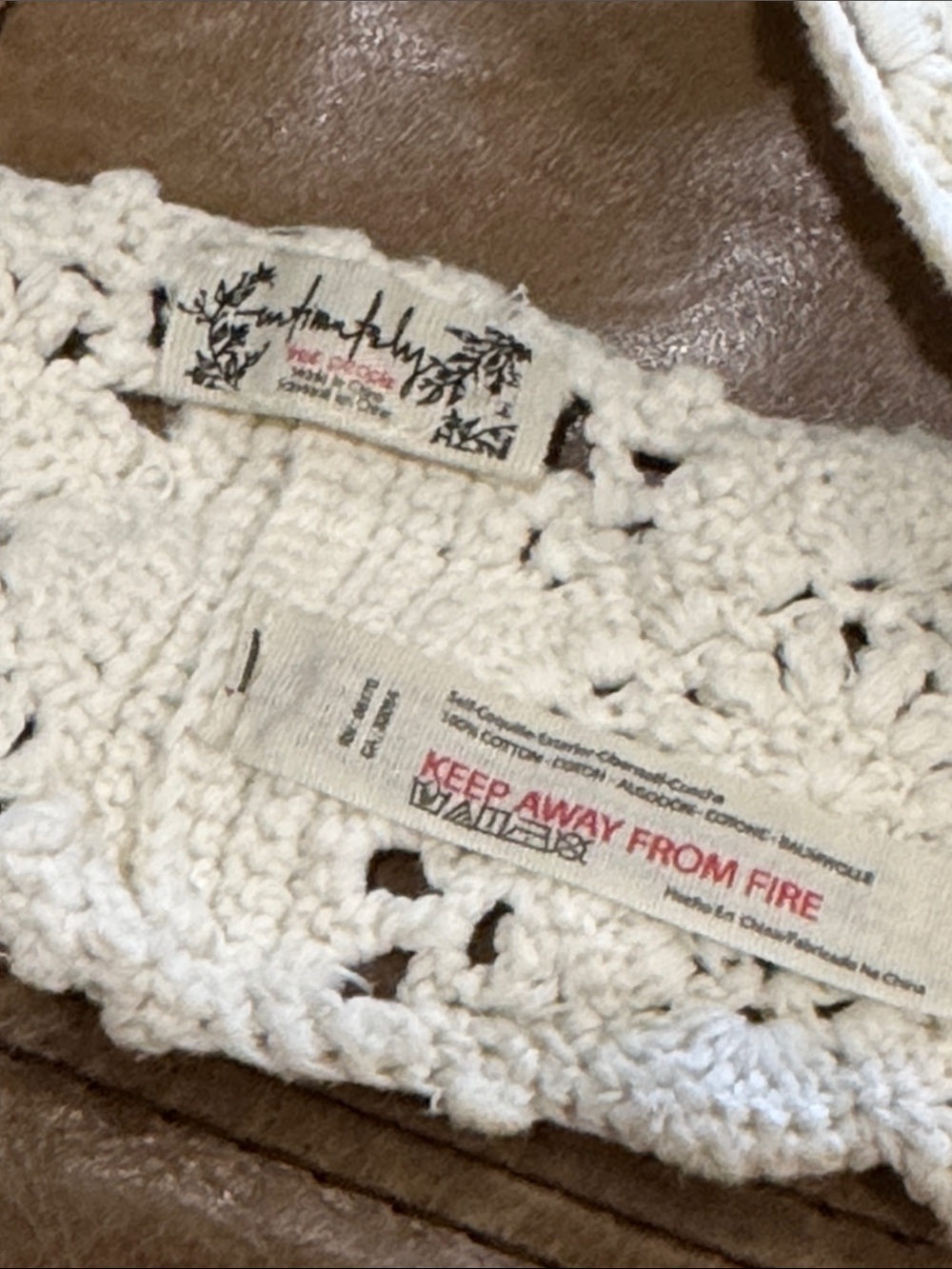 Free People 100% Cotton Cream Crochet Knit Bralette - Medium - Picture 3 of 4